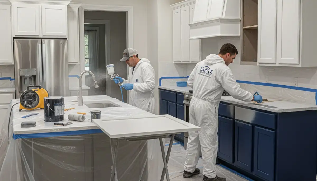 Cabinet painting in Fort Wayne, IN for durable kitchen cabinet refinishing and a fresh, updated finish
