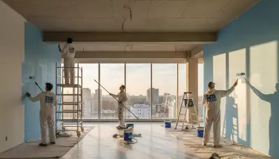 Commercial painting crew refreshing a business exterior in Fort Wayne, IN