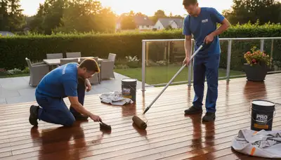 Fort Wayne, IN deck staining service by Fort Wayne Paint Pros for durable wood deck protection