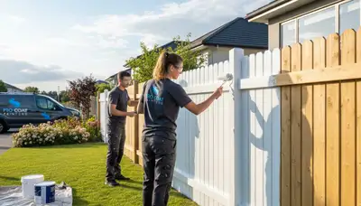 Fort Wayne, IN fence painting by Fort Wayne Paint Pros for wood, vinyl, and composite fences