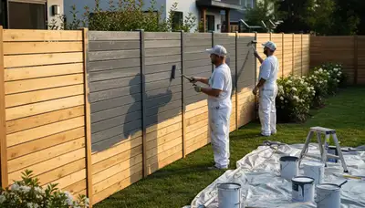 Fort Wayne, IN fence painting service protecting wood, vinyl, and composite fences from weather damage
