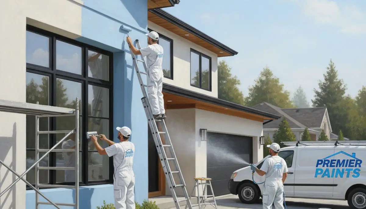 Fort Wayne, IN painters applying house painting for durable exterior protection