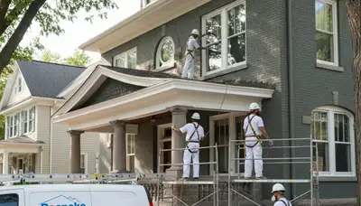 Painting crew serving Fort Wayne, IN on a residential exterior repaint project