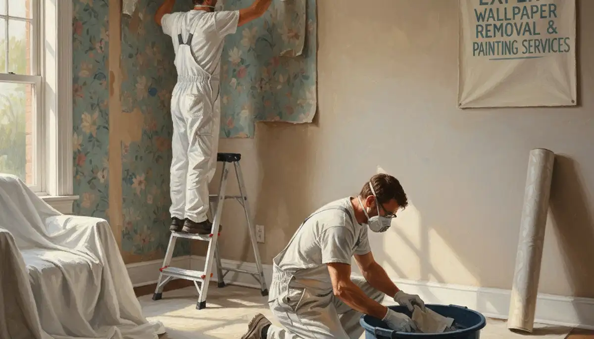 Wallpaper removal service in Fort Wayne, IN, preparing walls for painting